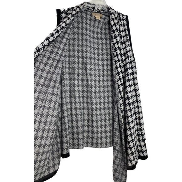 Art and Soul Womens Sleeveless Open Cardigan Sweater Black White Herringbone XL - Picture 4 of 10